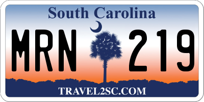 SC license plate MRN219