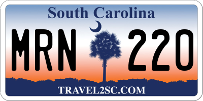 SC license plate MRN220