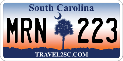 SC license plate MRN223