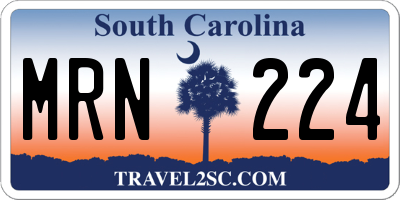 SC license plate MRN224