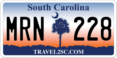 SC license plate MRN228