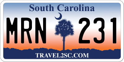 SC license plate MRN231
