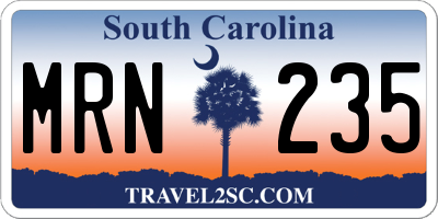 SC license plate MRN235