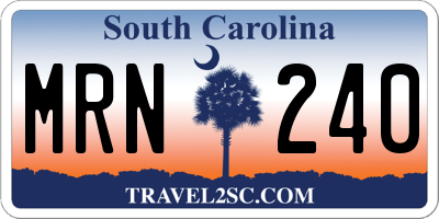 SC license plate MRN240