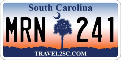 SC license plate MRN241