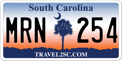 SC license plate MRN254