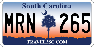 SC license plate MRN265