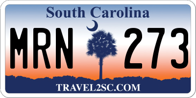 SC license plate MRN273
