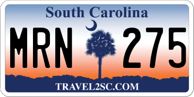 SC license plate MRN275
