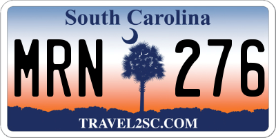 SC license plate MRN276