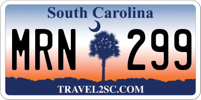 SC license plate MRN299