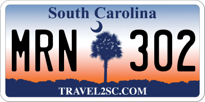 SC license plate MRN302