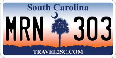 SC license plate MRN303