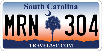 SC license plate MRN304