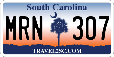 SC license plate MRN307