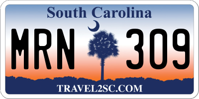 SC license plate MRN309