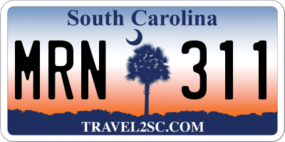 SC license plate MRN311
