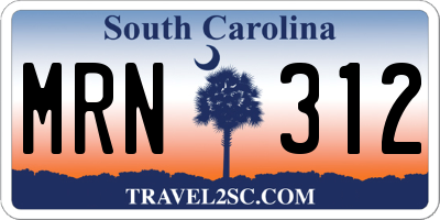 SC license plate MRN312