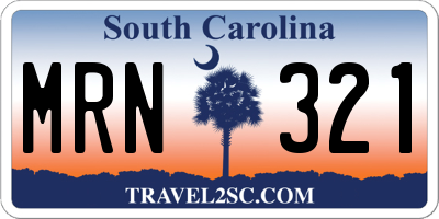 SC license plate MRN321
