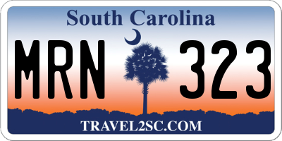 SC license plate MRN323