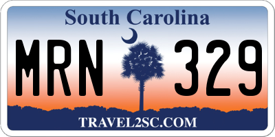 SC license plate MRN329