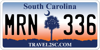 SC license plate MRN336