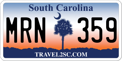 SC license plate MRN359