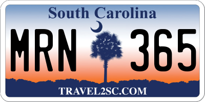 SC license plate MRN365