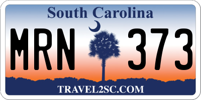 SC license plate MRN373