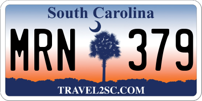 SC license plate MRN379