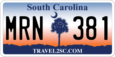 SC license plate MRN381