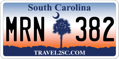 SC license plate MRN382