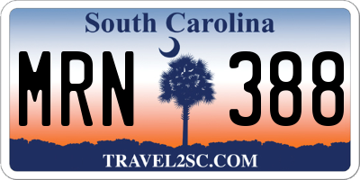 SC license plate MRN388