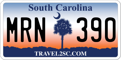 SC license plate MRN390