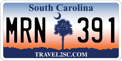 SC license plate MRN391