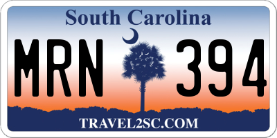 SC license plate MRN394