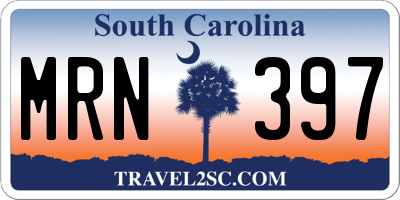 SC license plate MRN397