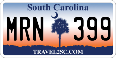 SC license plate MRN399