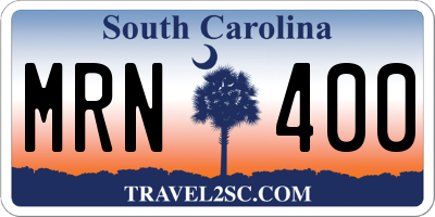 SC license plate MRN400