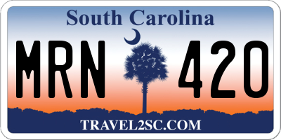 SC license plate MRN420