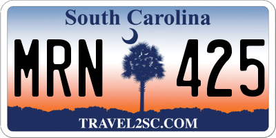 SC license plate MRN425