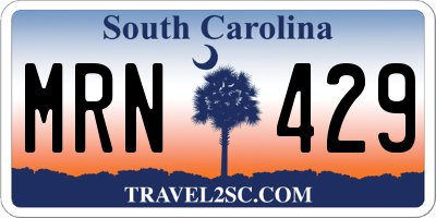 SC license plate MRN429