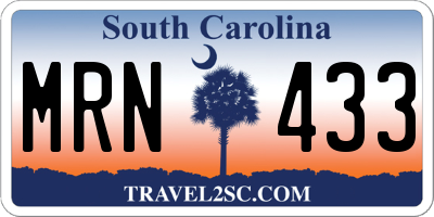SC license plate MRN433