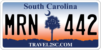 SC license plate MRN442