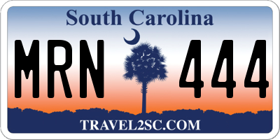SC license plate MRN444
