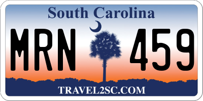 SC license plate MRN459