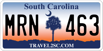 SC license plate MRN463