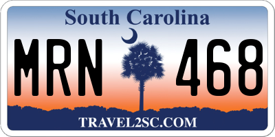 SC license plate MRN468