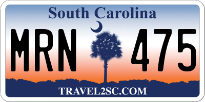 SC license plate MRN475