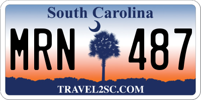 SC license plate MRN487